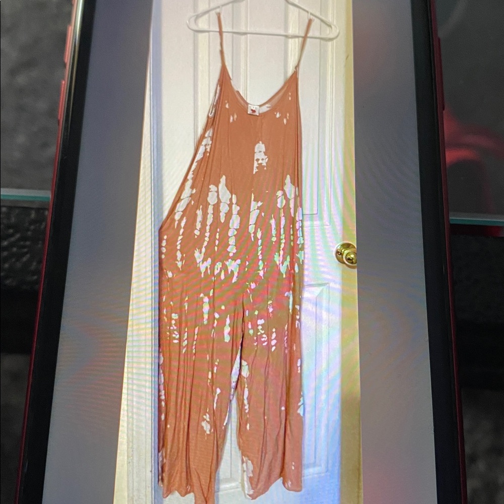 Stylish Orange Tie-Dye Jumpsuit